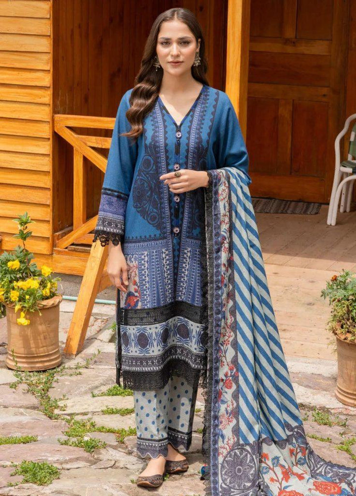 3PC GUL AHMED WINTER COLLECTION Unstitched Printed Dhanak Suit DH-42009