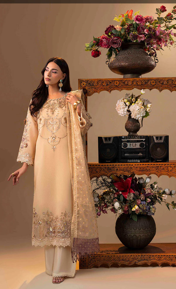 3-Piece Ready to Wear Zahra Rubab Luxe ZR-2539 ELEANOR - Skin
