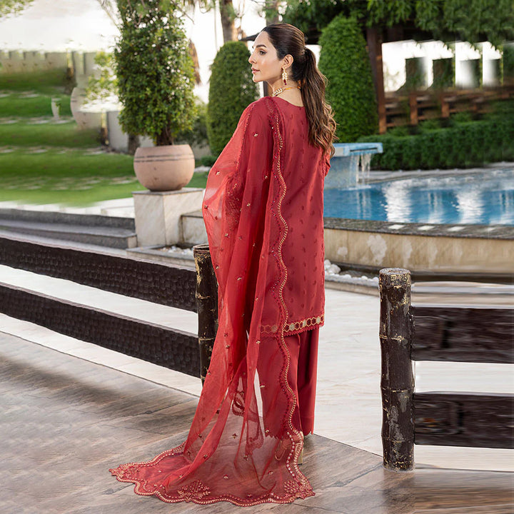 Zahra Rubab 3-Piece Ready to Wear Luxury Lawn Nayab Collection Ruby ZR-2534 Red