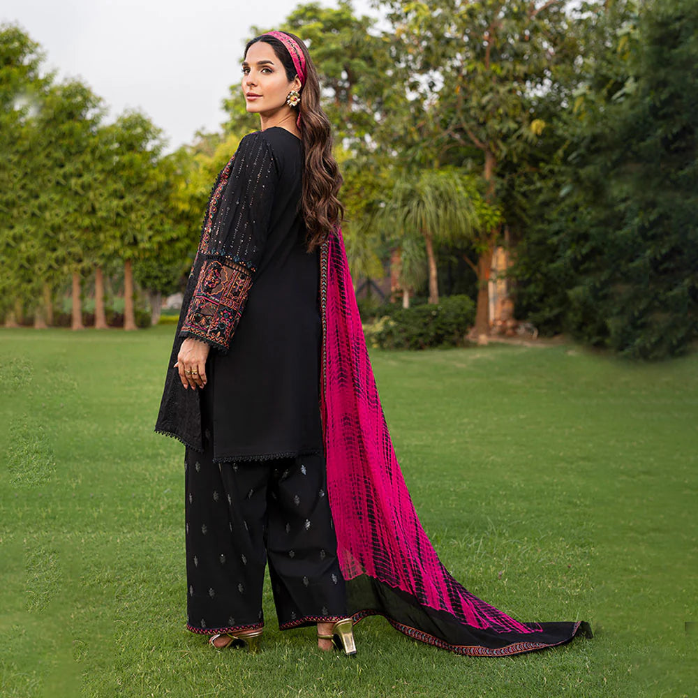 Zahra Rubab 3-Piece Ready to Wear Luxury Lawn Nayab Collection Jade ZR-2532 Black