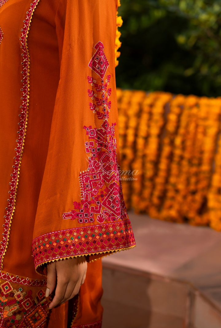 Karma Georgette Chiffon Festive Luxury Collection – 3-Piece Ready-to-Wear F-494A