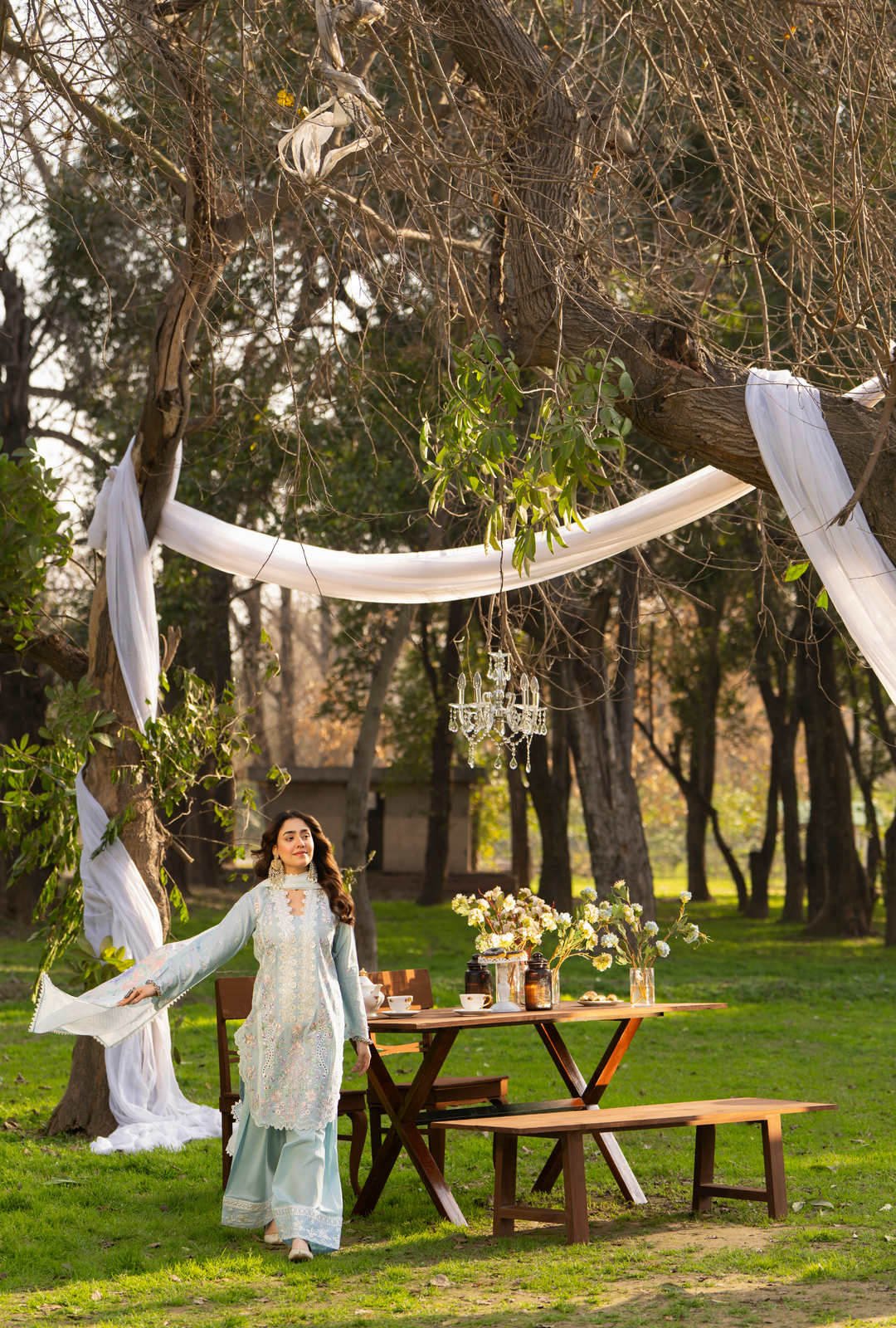 Karma Luxury COTTON Collection –3Piece Ready-to-Wear BABY BLUE KC-1543A