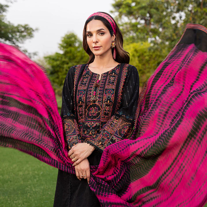 Zahra Rubab 3-Piece Ready to Wear Luxury Lawn Nayab Collection Jade ZR-2532 Black