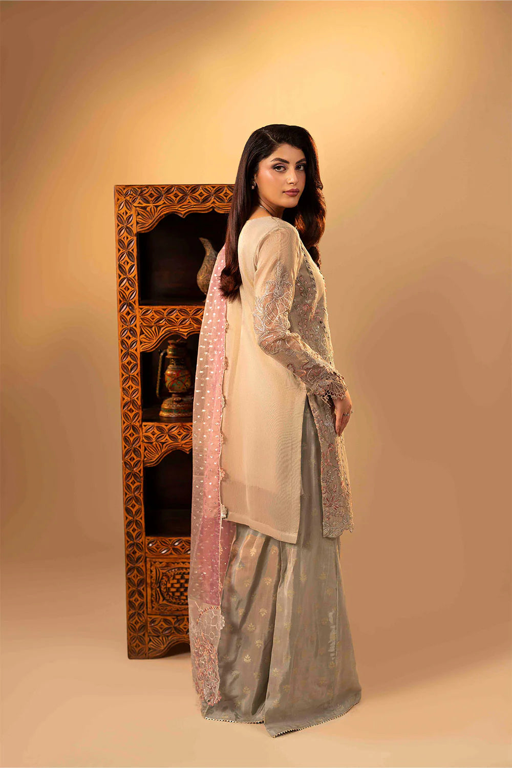 3-Piece Ready to Wear Zahra Rubab Luxe ZR-2543 CLARA - Silver