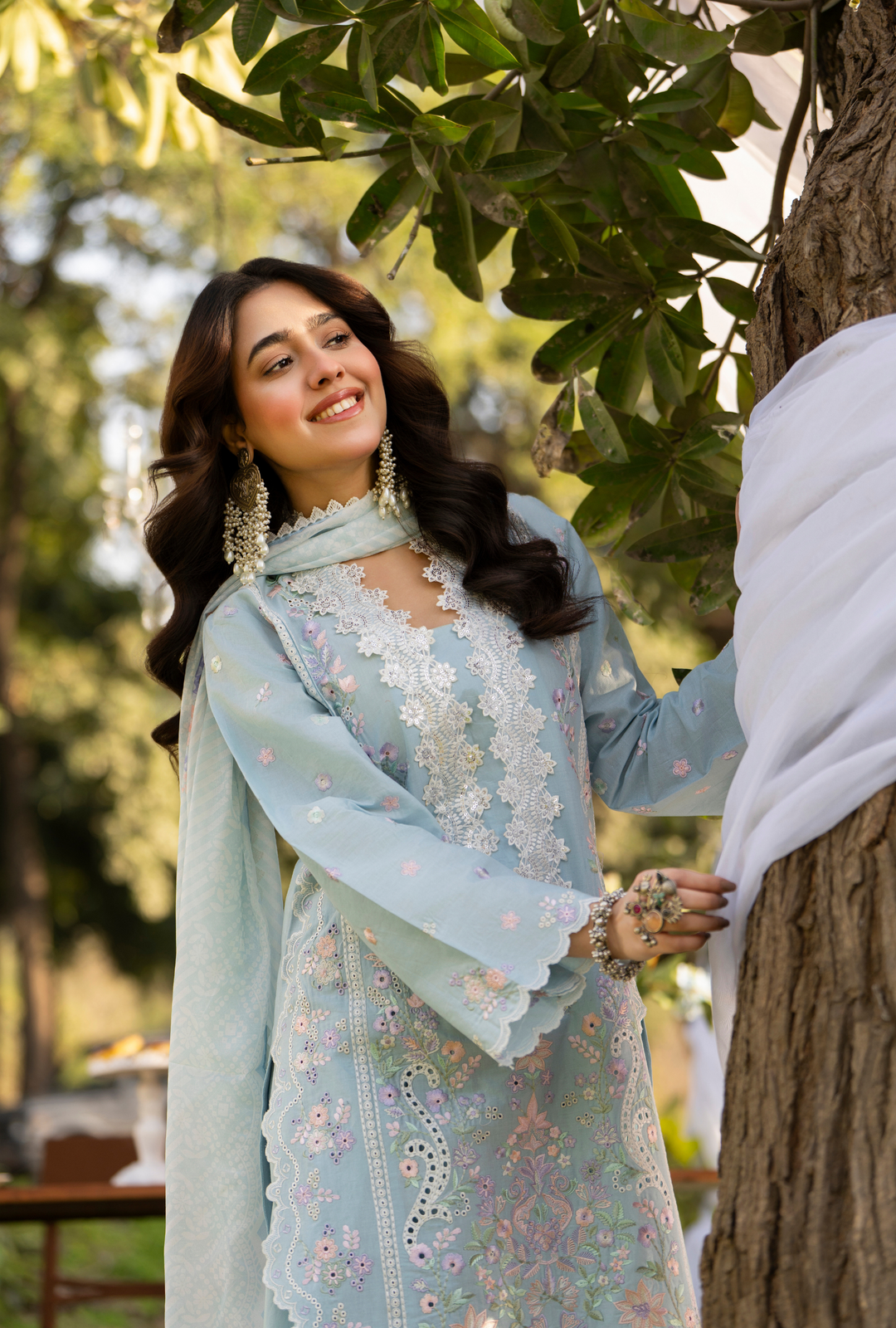 Karma Luxury COTTON Collection –3Piece Ready-to-Wear BABY BLUE KC-1543A