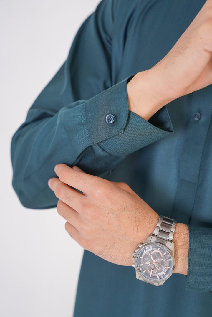 Al-Qaisar Men's Premium Shalwar Kameez dark green AQ-16