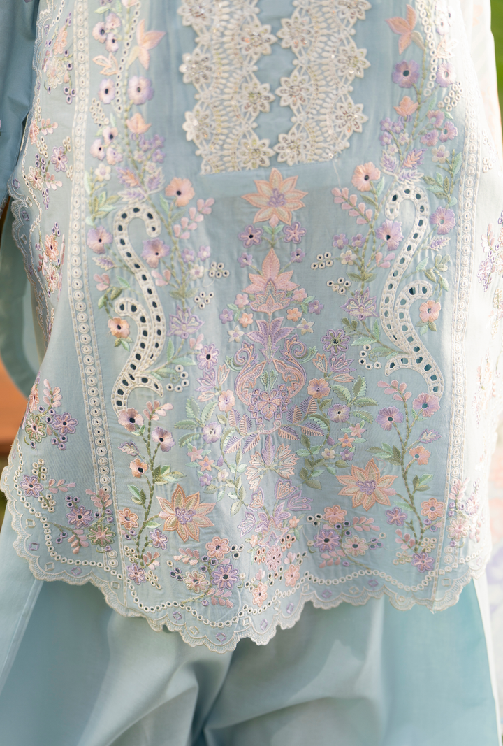 Karma Luxury COTTON Collection –3Piece Ready-to-Wear BABY BLUE KC-1543A
