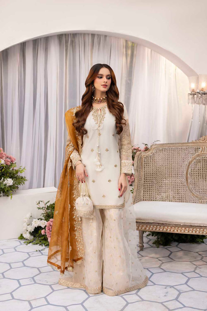 ZARAH RUBAB 3 PIECE READY TO WEAR ￼LUXURY FESTIVE COLLECTION FULL ARM SLEEVES WITH LINING ZR-2569