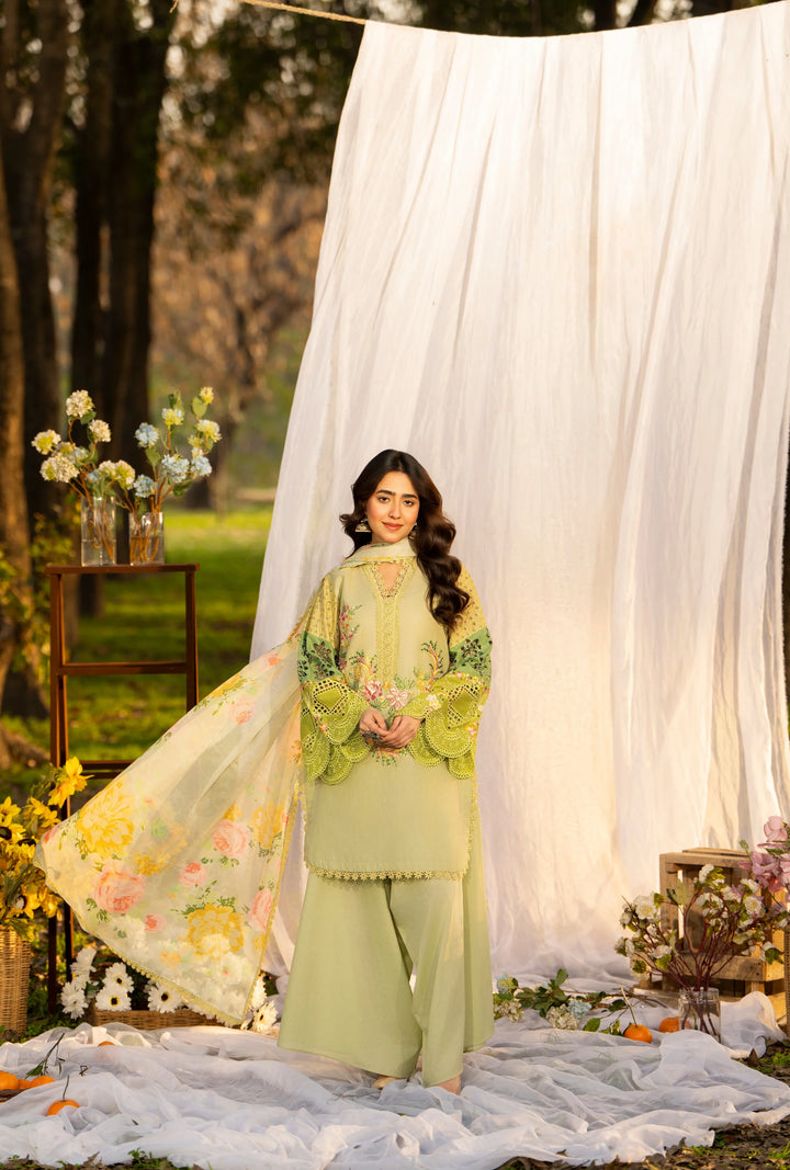 KARMA LUXURY COTTON COLLECTION –3PIECE READY-TO-WEAR PISTACHIO KC-1547