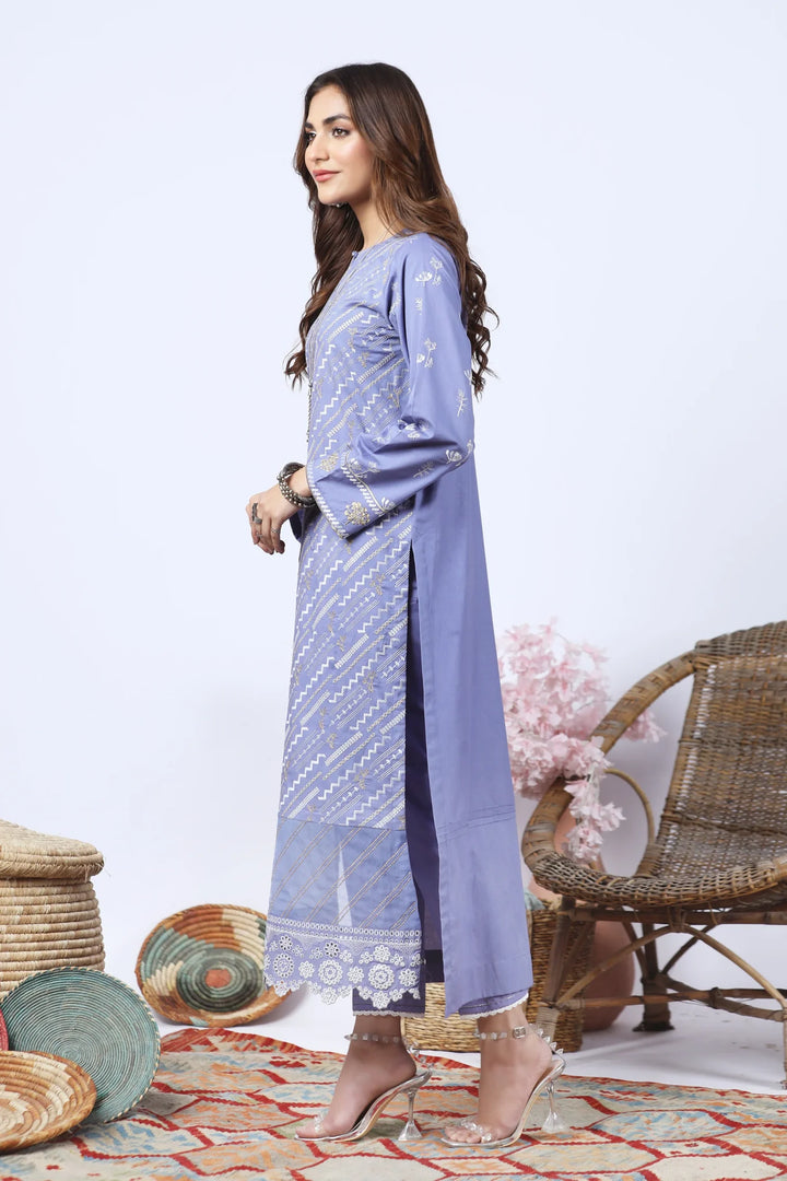 Lakhany 02 Piece Stitched Embroidered Lawn Shirt &amp; Trouser LKH-06