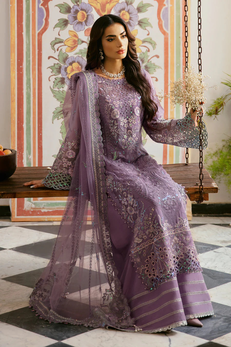 RAMSHA 3-PIECE READY TO WEAR DASTAK LUXURY CHIFFON COLLECTION Q-108