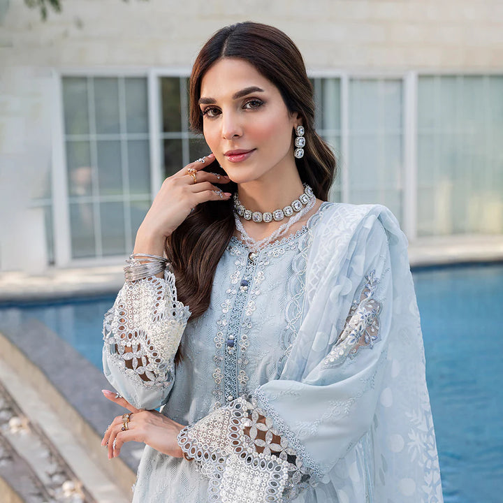 Zahra Rubab 3-Piece Ready to Wear Luxury Lawn Nayab Collection Moon Light ZR-2535 Sky