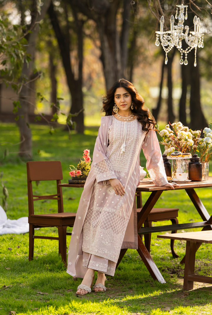Karma Luxury COTTON Collection –3Piece Ready-to-Wear DUSTY ROSE KC-1544
