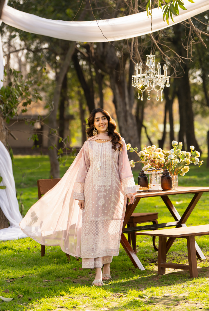 Karma Luxury COTTON Collection –3Piece Ready-to-Wear DUSTY ROSE KC-1544
