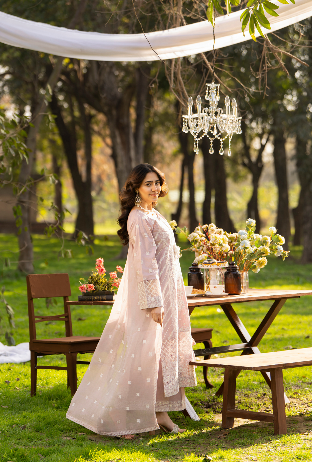 Karma Luxury COTTON Collection –3Piece Ready-to-Wear DUSTY ROSE KC-1544