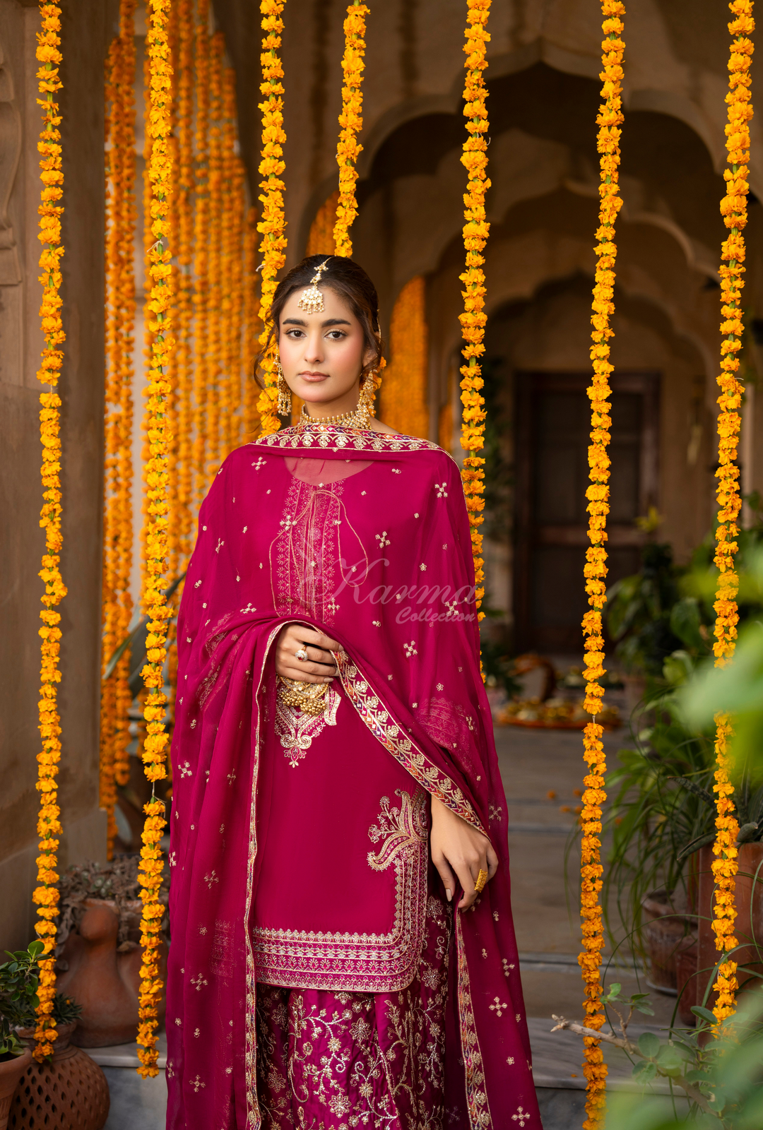 Karma Silk Festive Luxury Collection Green Manehdi – 3-Piece Ready-to-Wear F-493A