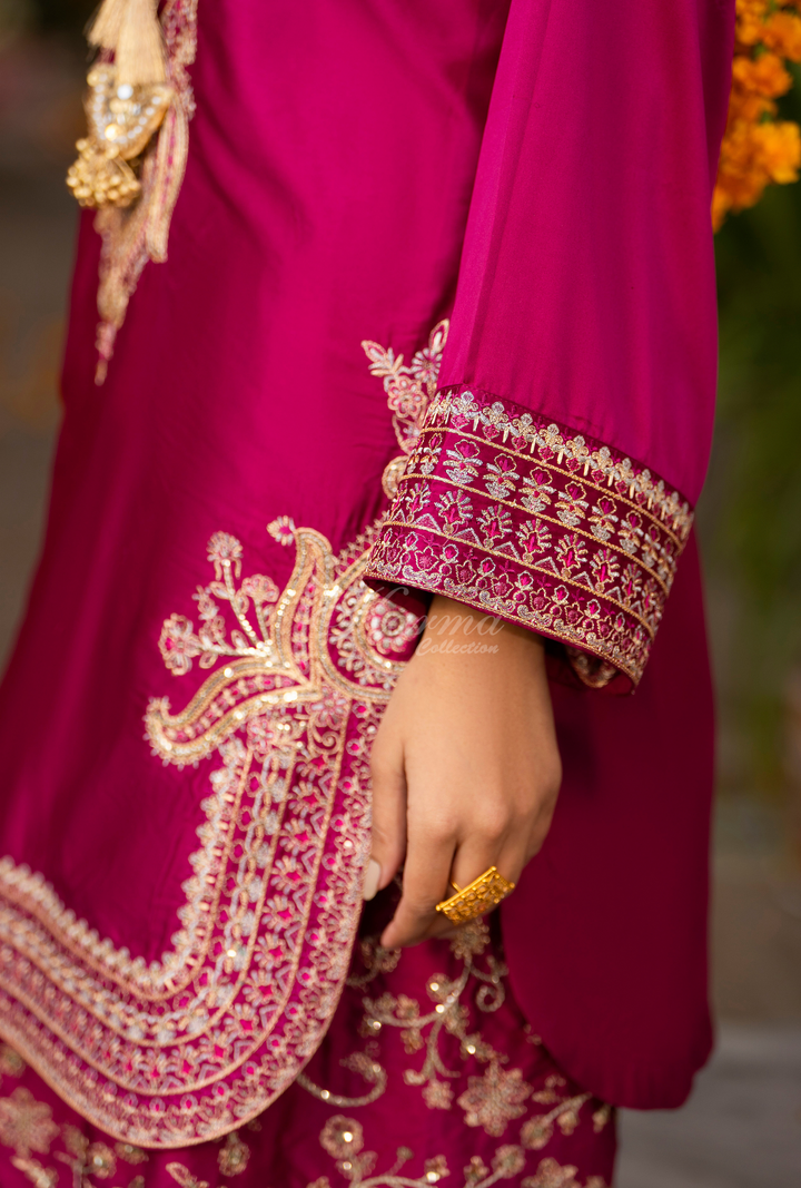 Karma Silk Festive Luxury Collection Green Manehdi – 3-Piece Ready-to-Wear F-493A