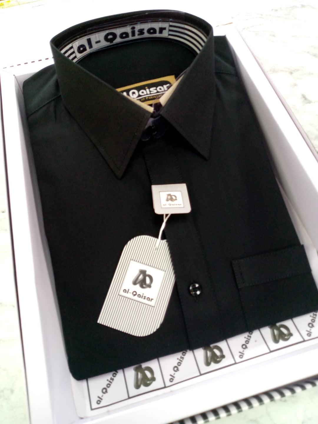 Al-Qaisar Men's Black Collar Shalwar Kameez AQ-07