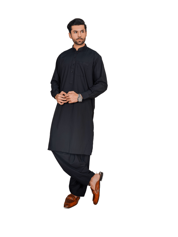 Al-Qaisar Men's Black Shalwar Kameez AQ-03