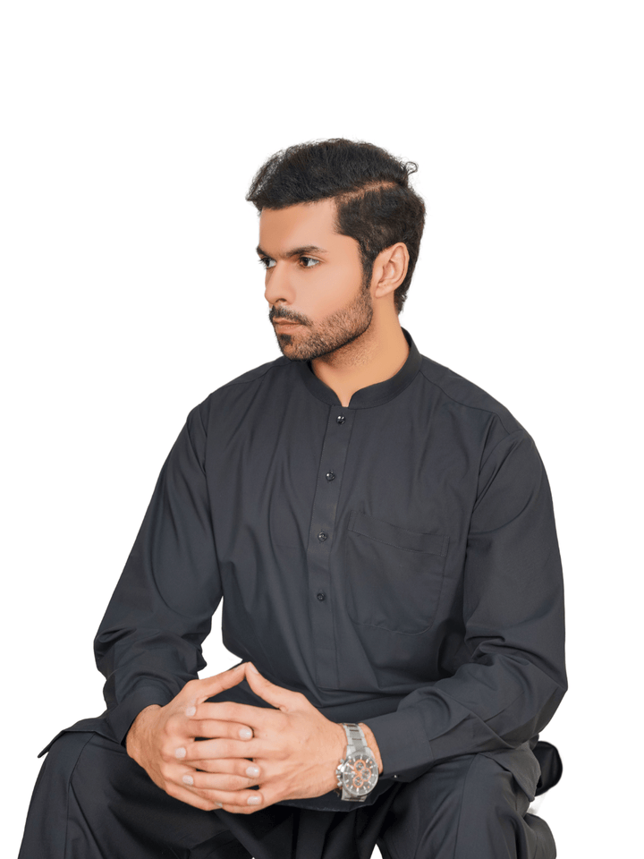 Al-Qaisar Men's Black Shalwar Kameez AQ-03