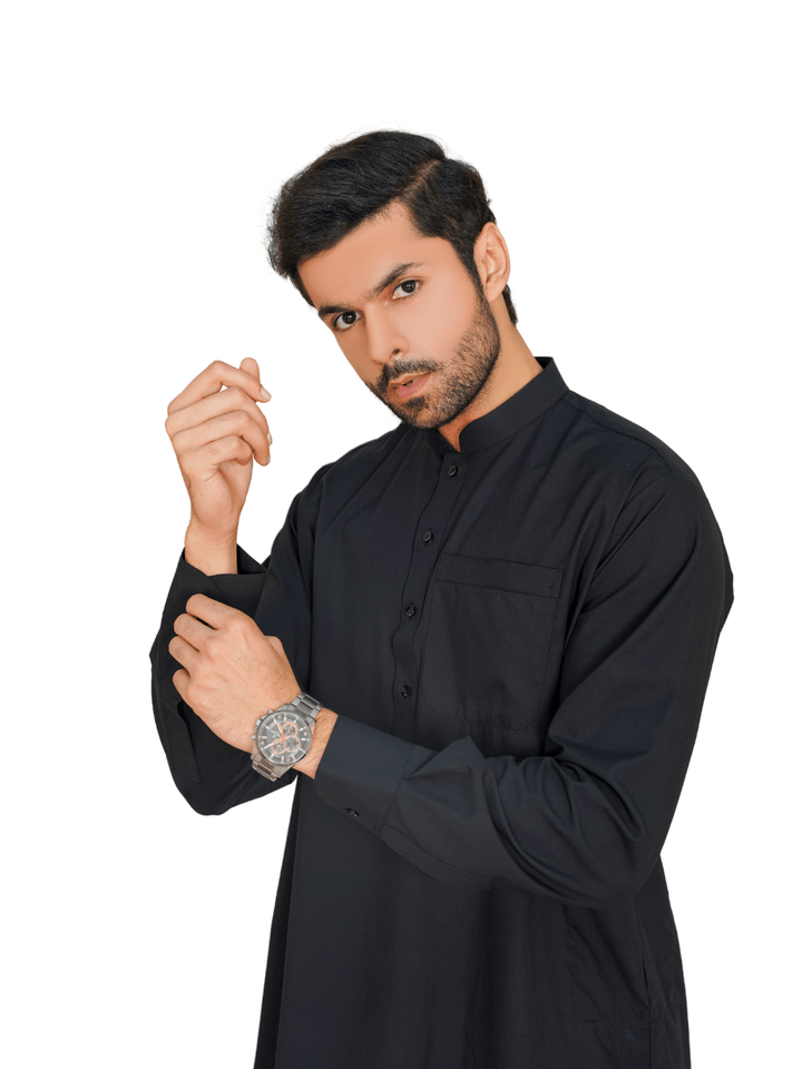 Al-Qaisar Men's Black Shirt Trouser AQ-05