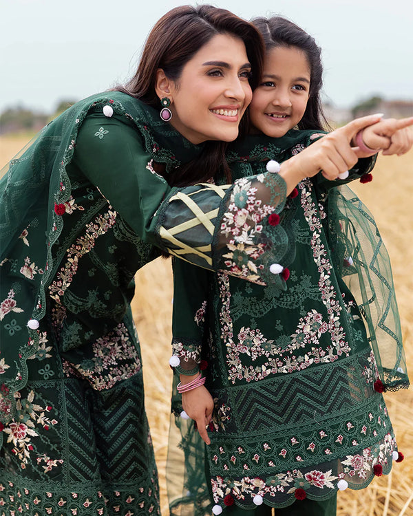 Allys 3-Piece Ready to Wear Mother &amp; Daughter AL-1030 Green