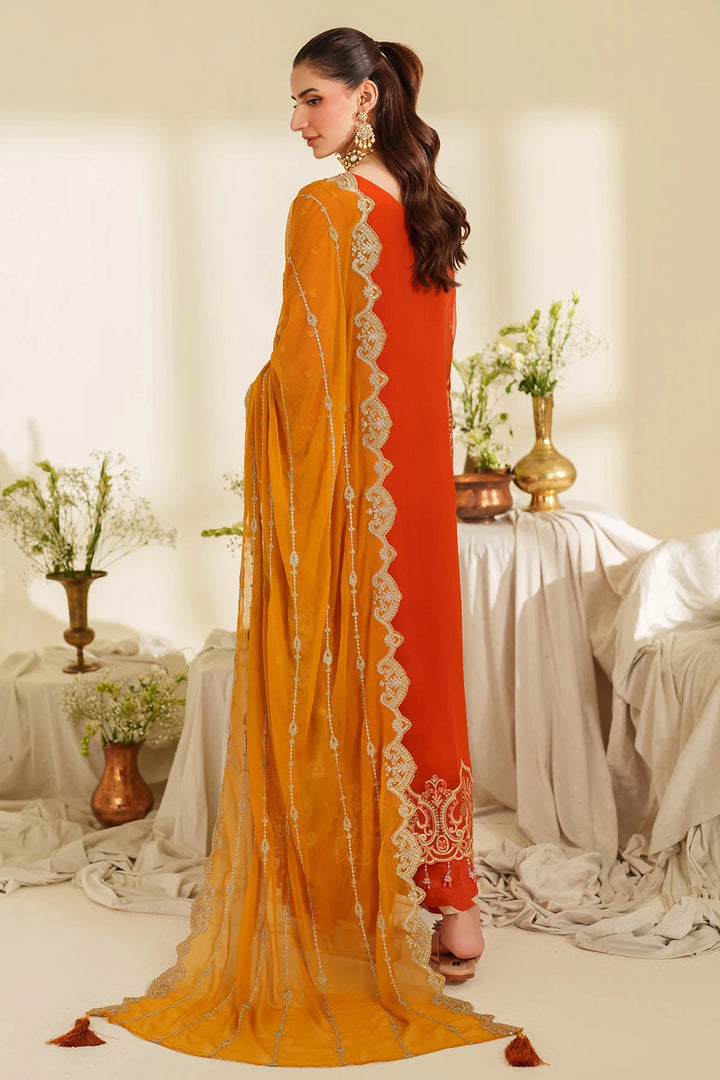3-Piece Ready to Wear Imrozia / Serene Noore Luxury Chiffon Collection SIRA M-100 Orange