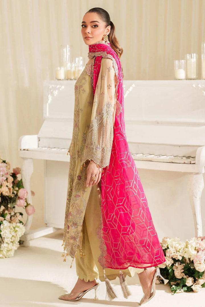 3-Piece Ready to Wear Imrozia / Serene Noore Luxury Chiffon Collection DHALIA M-95 Ivory Green