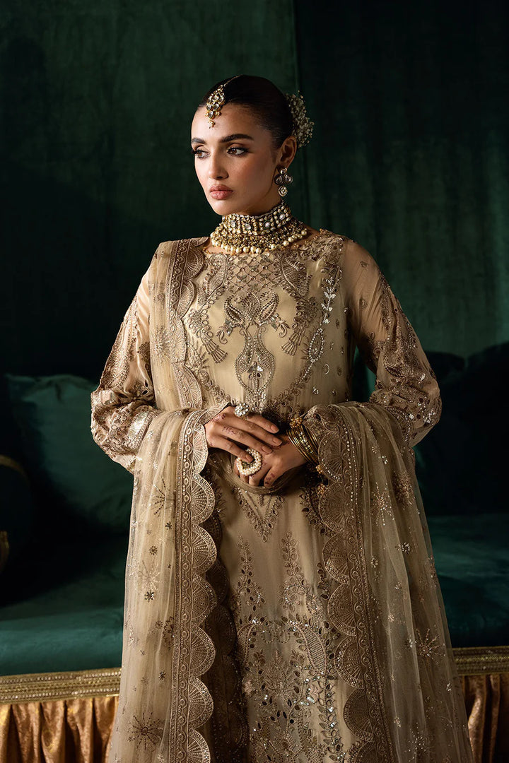 RAMSHA 3-PIECE READY TO WEAR DASTAK LUXURY CHIFFON COLLECTION Q-207 gold