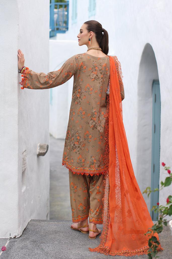 Charizma - 3 PIECE READYMADE LAWN SHORT WITH EMBROIDERED CHIFFON DUPATTA PM4 - 11