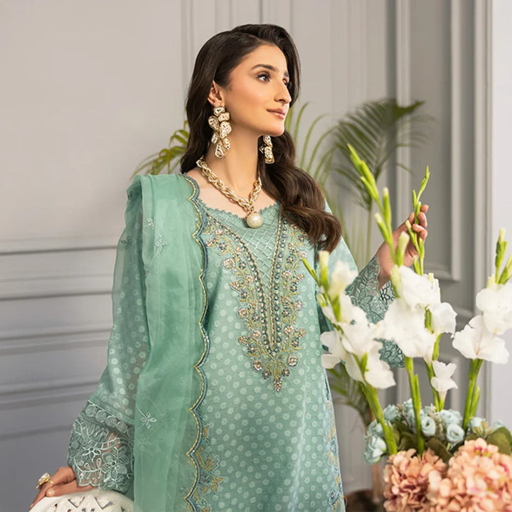 ZAHRA RUBAB farshi shalwar 3-Piece Ready To Wear AQUA ZR-2516