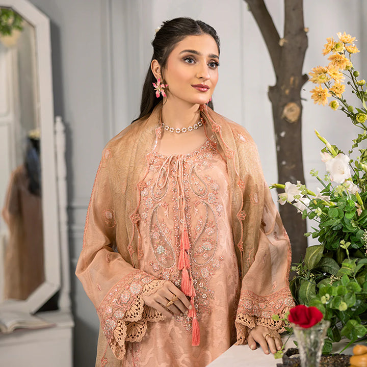 ZAHRA RUBAB 3-Piece Ready To Wear CORAL ZR-2518