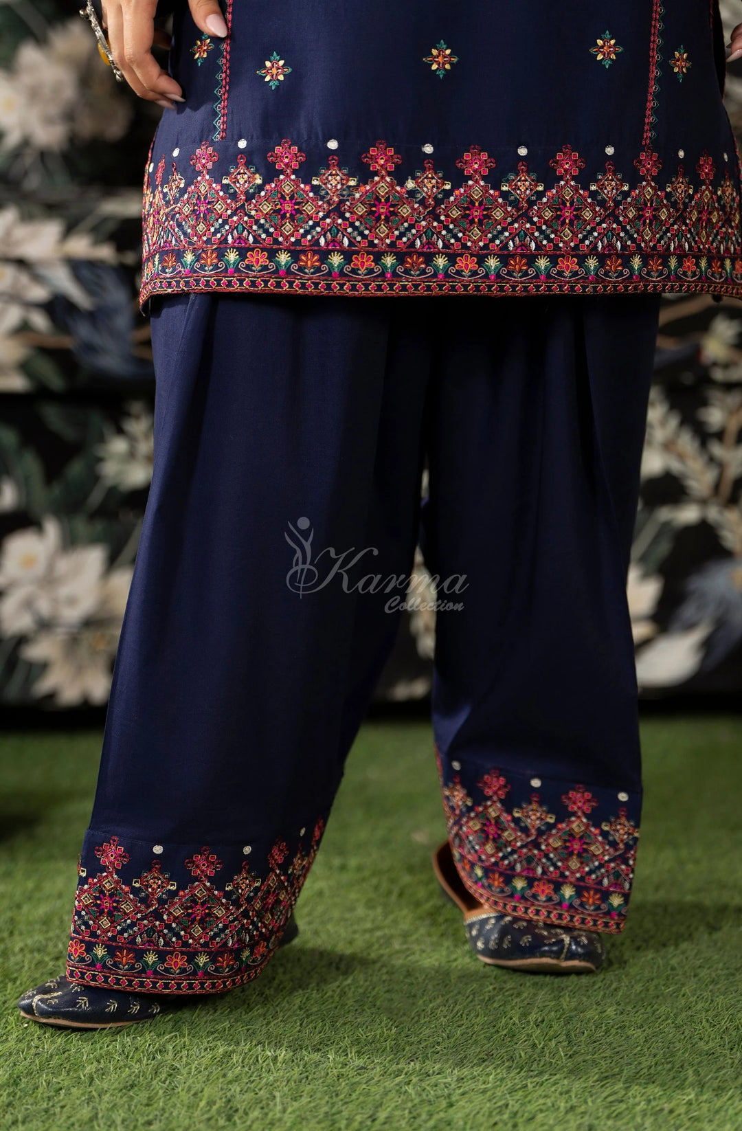 KARMA LUXURY COLLECTION –3PIECE READY-TO-WEAR kC-1582 NAVY