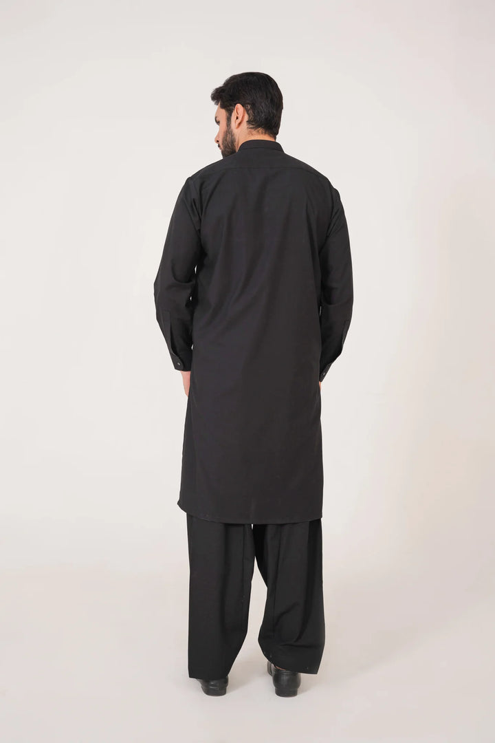 Al-Qaisar Black Embroidered Shalwar Kameez AQ-26