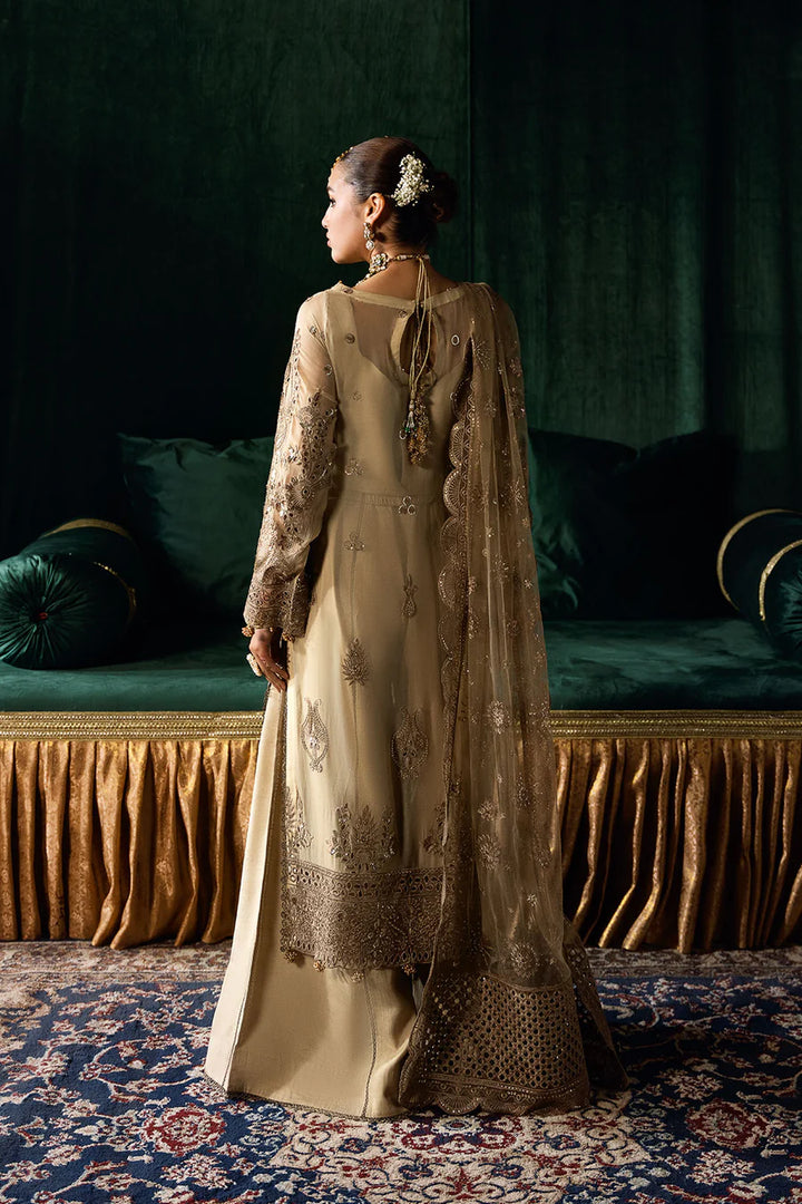 RAMSHA 3-PIECE READY TO WEAR DASTAK LUXURY CHIFFON COLLECTION Q-207 gold