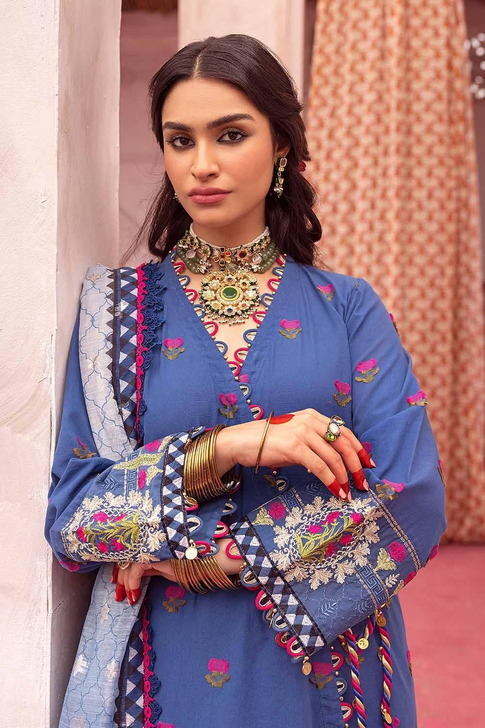 GUL AHMED 3PC EMBROIDERED UNSTITCHED JACQUARD SHIRT WITH DIGITAL PRINTED JACQUARD DUPATTA FE-32039