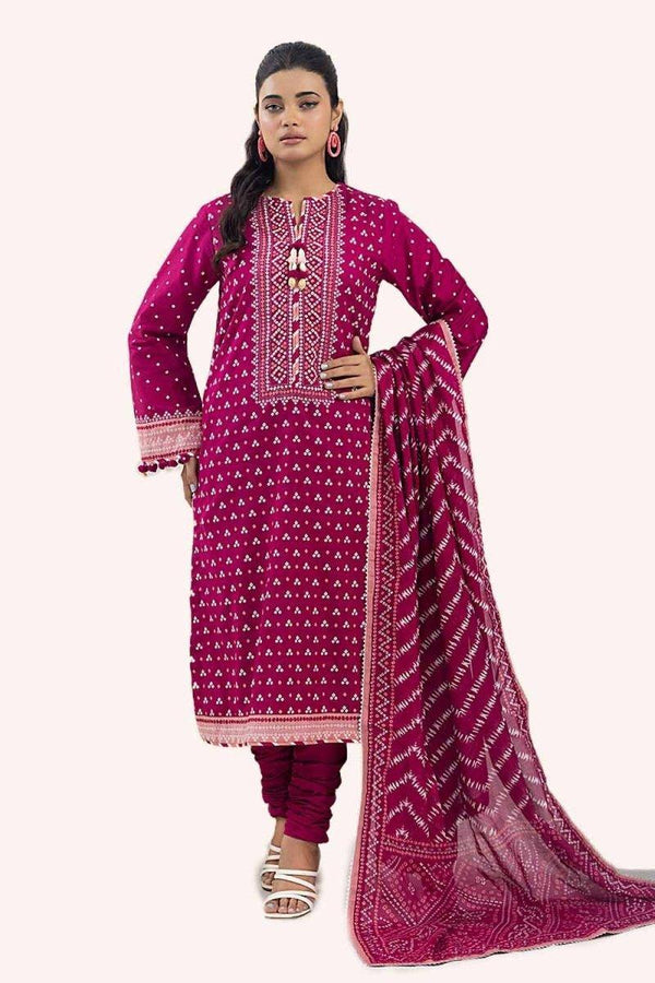 GUL AHMED 3PC UNSTITCHED PRINTED LAWN SUIT WITH PRINTED LAWN DUPATTA CL-42241 B