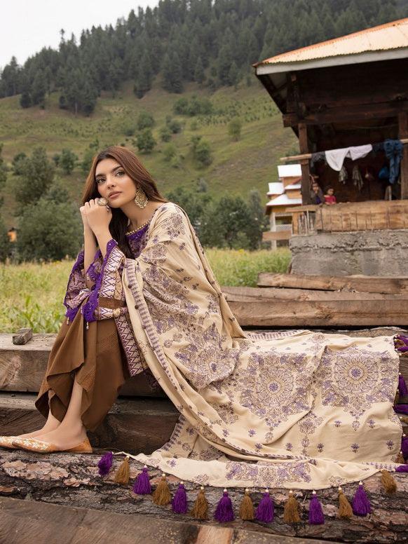 Gul Ahmed 3PC Embroidered Cotail Unstitched Suit CV-42009