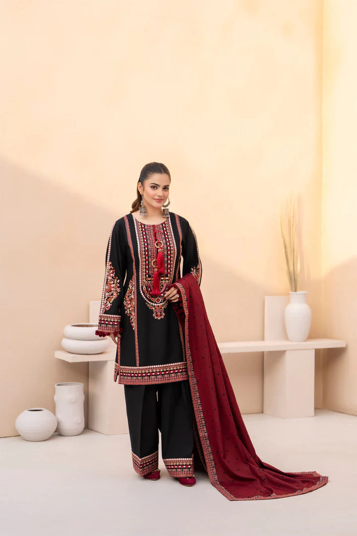 Karma Mishal Luxury Winter Collection – 3-Piece Ready-to-Wear (1532 Blood Stone)