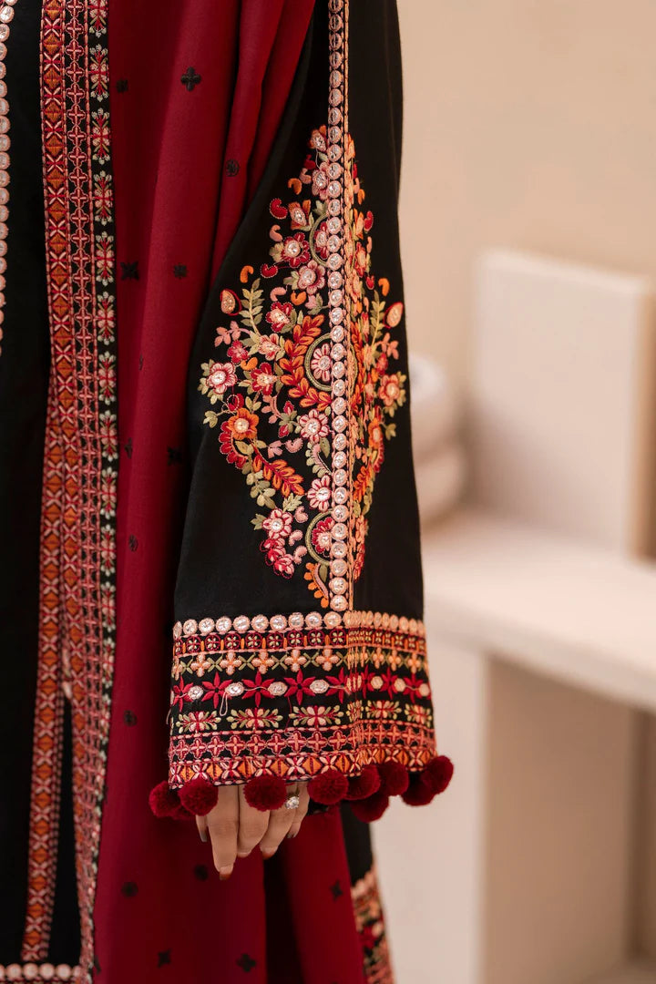 Karma Mishal Luxury Winter Collection – 3-Piece Ready-to-Wear (1532 Blood Stone)