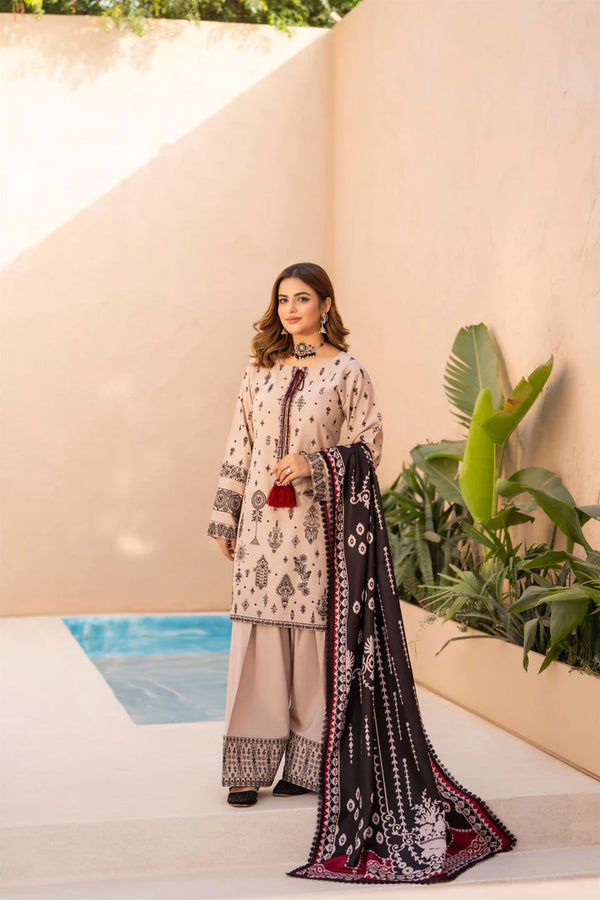 Karma Mishal Luxury Winter Collection – 3-Piece Ready-to-Wear (1531 Almond Skin)