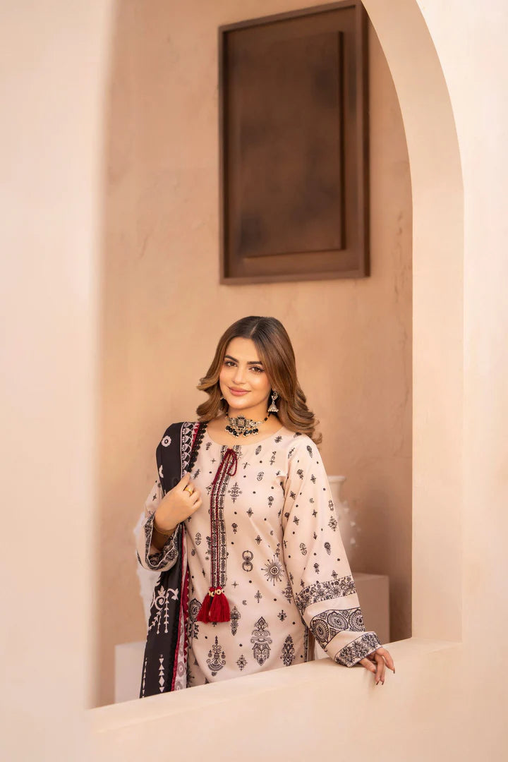 Karma Mishal Luxury Winter Collection – 3-Piece Ready-to-Wear (1531 Almond Skin)