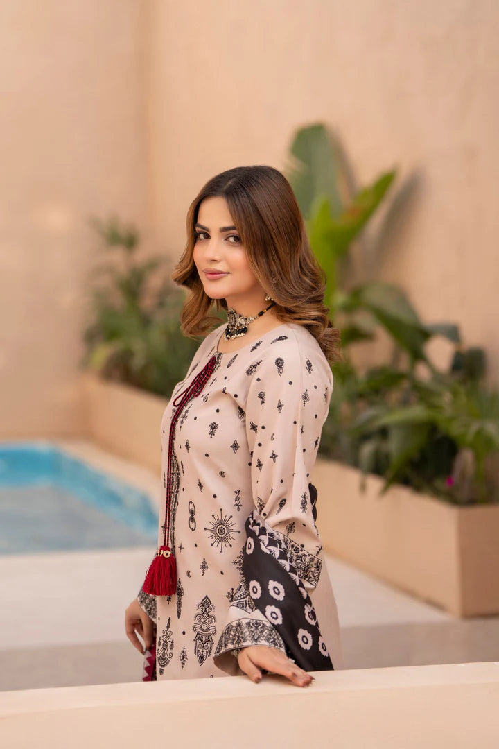 Karma Mishal Luxury Winter Collection – 3-Piece Ready-to-Wear (1531 Almond Skin)
