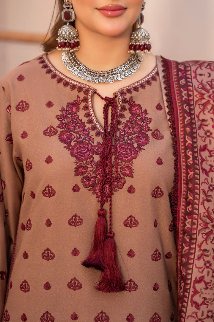 Karma Mishal Luxury Winter Collection – 3-Piece Ready-to-Wear (1536 Espresso)