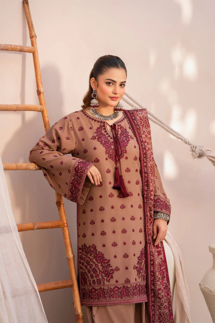Karma Mishal Luxury Winter Collection – 3-Piece Ready-to-Wear (1536 Espresso)