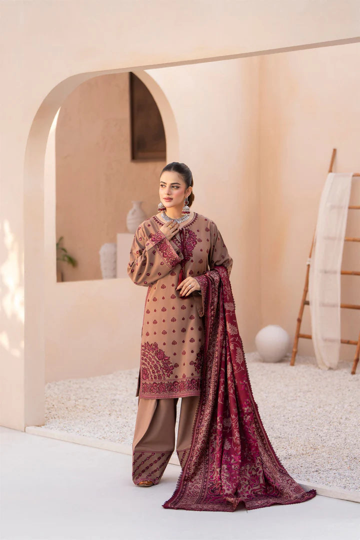 Karma Mishal Luxury Winter Collection – 3-Piece Ready-to-Wear (1536 Espresso)