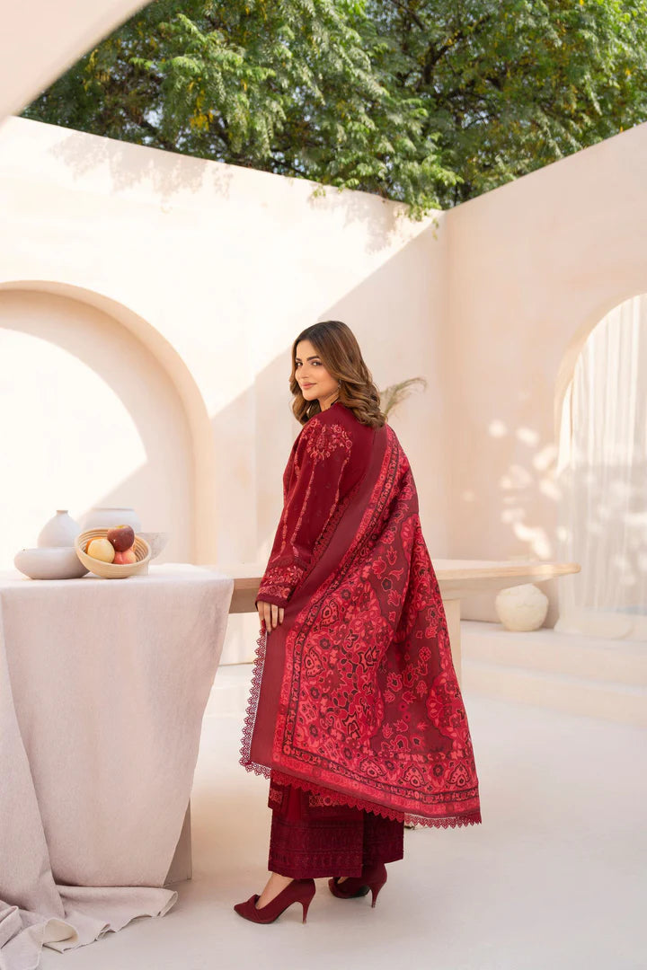 Karma Mishal Luxury Winter Collection – 3-Piece Ready-to-Wear (1537 Ember Red)