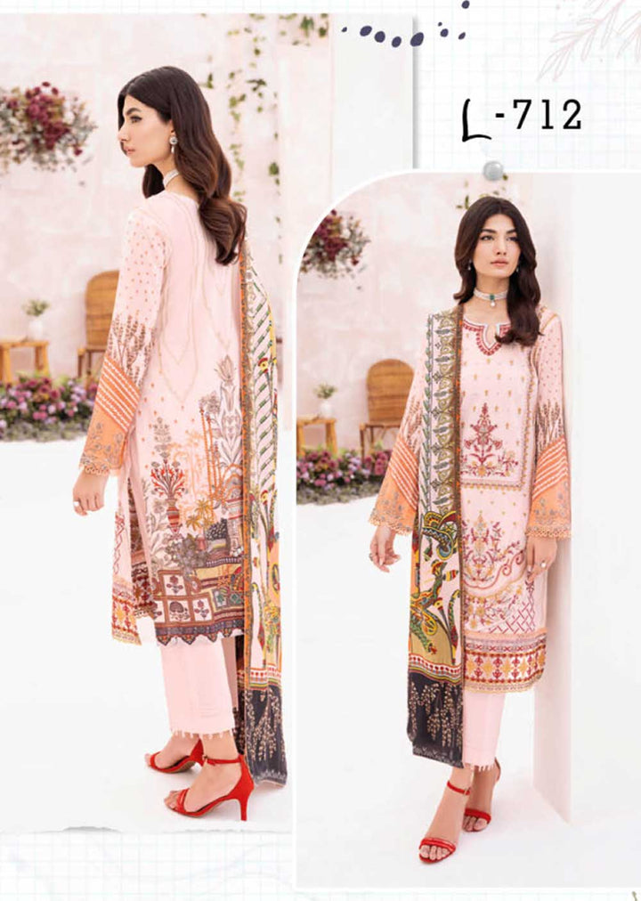 L-712-R - Readymade Ramsha Mashaal Luxury Lawn Vol 07 2023