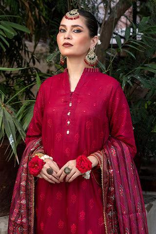 LAKHANY 03 PIECE UNSTITCHED FANCY DYED EMBROIDERED SLUB SUIT - LG-EA-0434