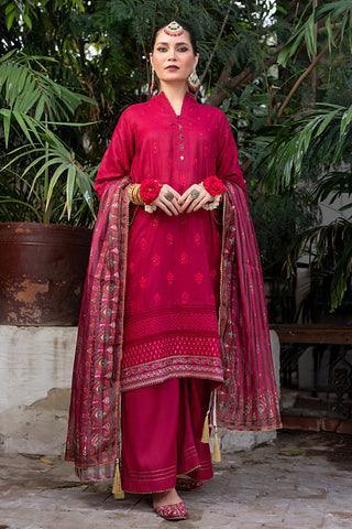 LAKHANY 03 PIECE UNSTITCHED FANCY DYED EMBROIDERED SLUB SUIT - LG-EA-0434